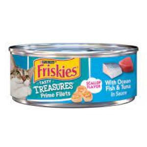 Friskies Canned Cat Food Tasty Treasure 5.5 oz Fish/Tuna/Cheese