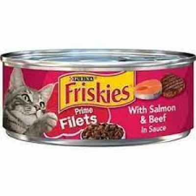 Friskies Canned Cat Food Prime Filets 5.5 oz Salmon/Beef