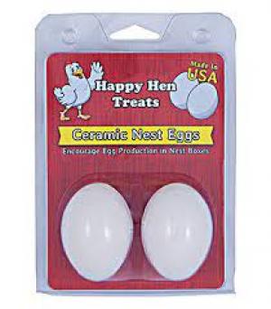 Happy Hen Ceramic Nest Eggs White (Poultry, Remedies)