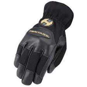 Heritage Trainer/Work Riding Gloves Size 6 Black/Tan