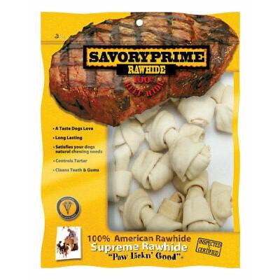 Savory Prime Rawhide 4", 10 Pack White Dog Chews