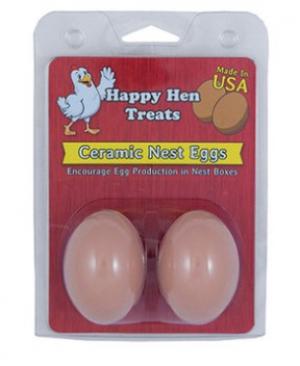 Happy Hen Ceramic Nest Eggs Brown (Poultry, Remedies)