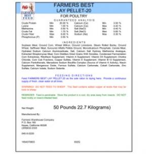 Layer Pellets 20% 50 lbs (Poultry Feed)