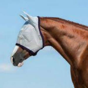 Amigo Fly Mask with Ears Horse Silver/Plum