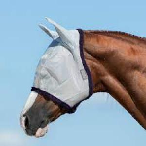 Amigo Fly Mask with Ears Cob Silver/Plum