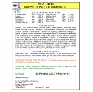 Meat Bird 50 lbs (Poultry Feed)